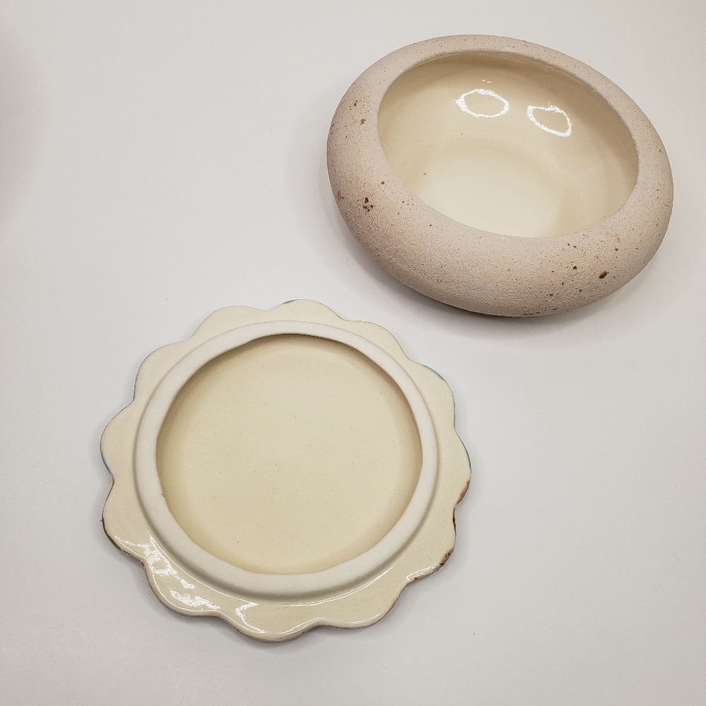 Vintage Cactus Ceramic Bowl With Lid - Picture 5 of 11